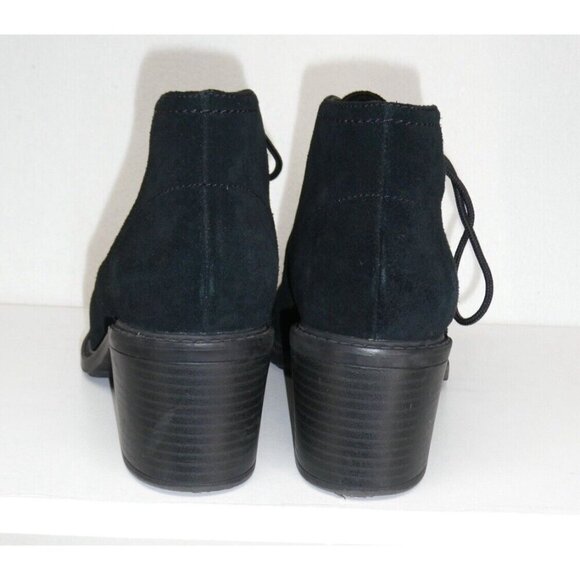 Clarks Suede‎ Scene Boots Size 9 Chunky Heel Lace Up shoes - Picture 4 of 9